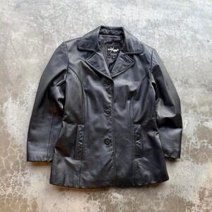 Vintage 90's Wilson's Leather Blazer jacket woman size large